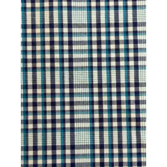 Billy Reid Mens Medium Standard Cut Button Down Blue Multi Plaid Shirt Italy - Picture 2 of 12